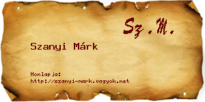 Szanyi Márk névjegykártya